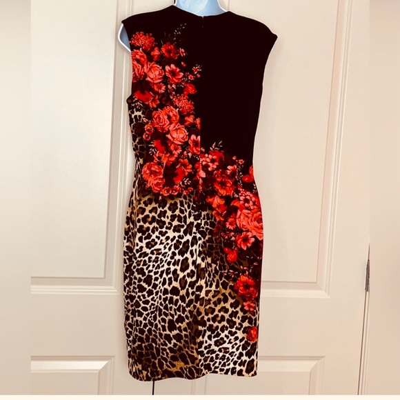 Cache Beautiful Floral and Leopard Print Dress, excellent condition size L - Picture 2 of 9
